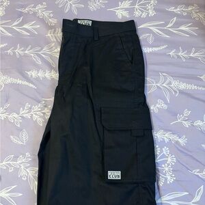 Pro Club Men's Black Cargo Shorts with Utility Pocket